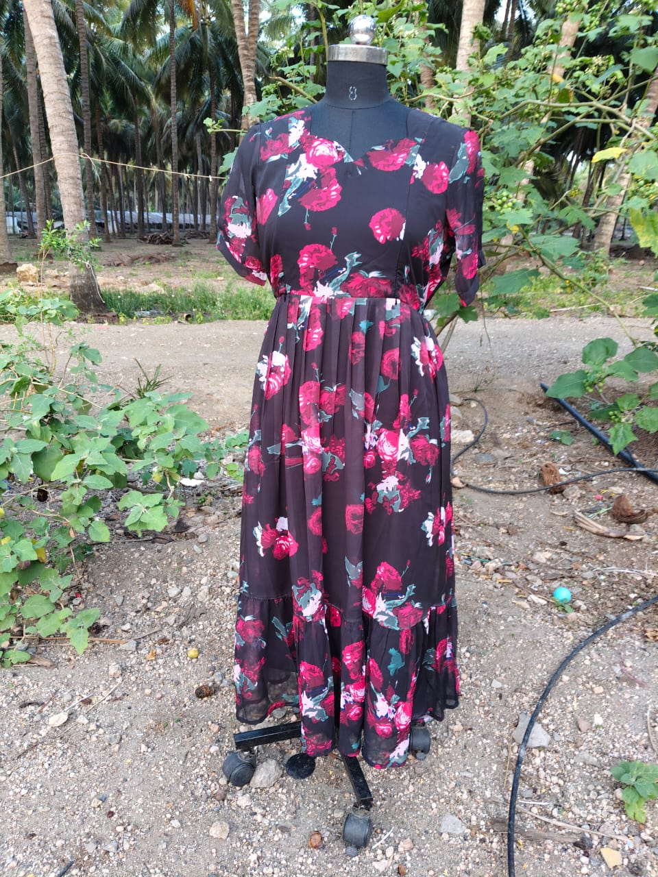 Georgette Floral Frock GFF08