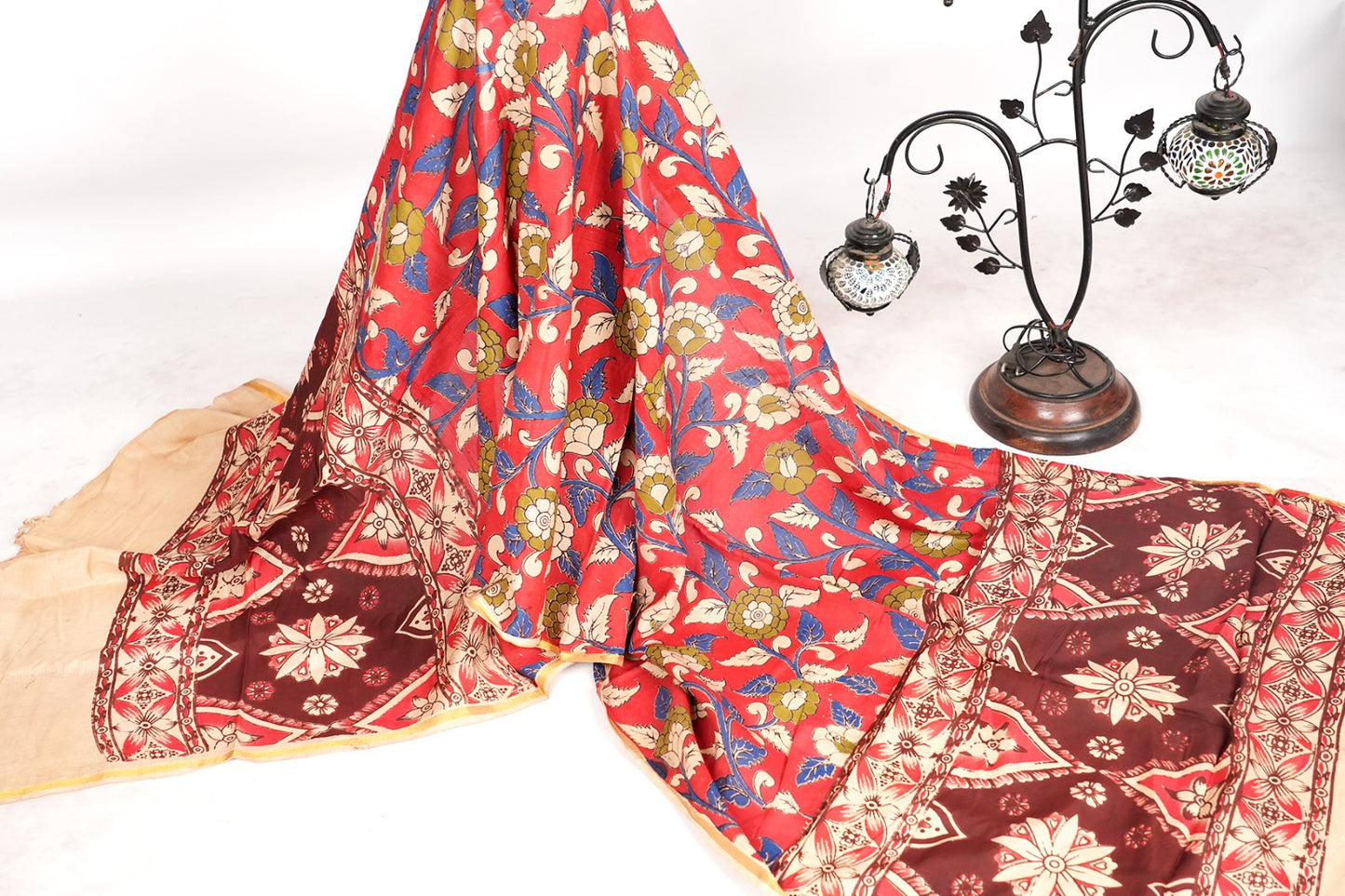 Kalamkari Zari Boarder Duppata KZD04