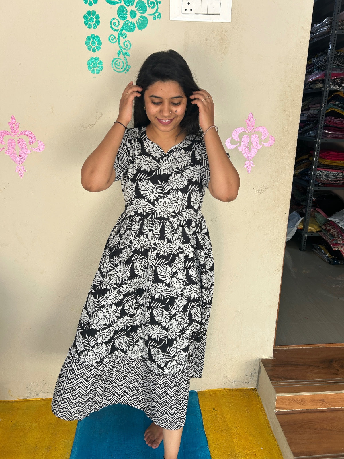 Cotton Floral Frock - CFF49