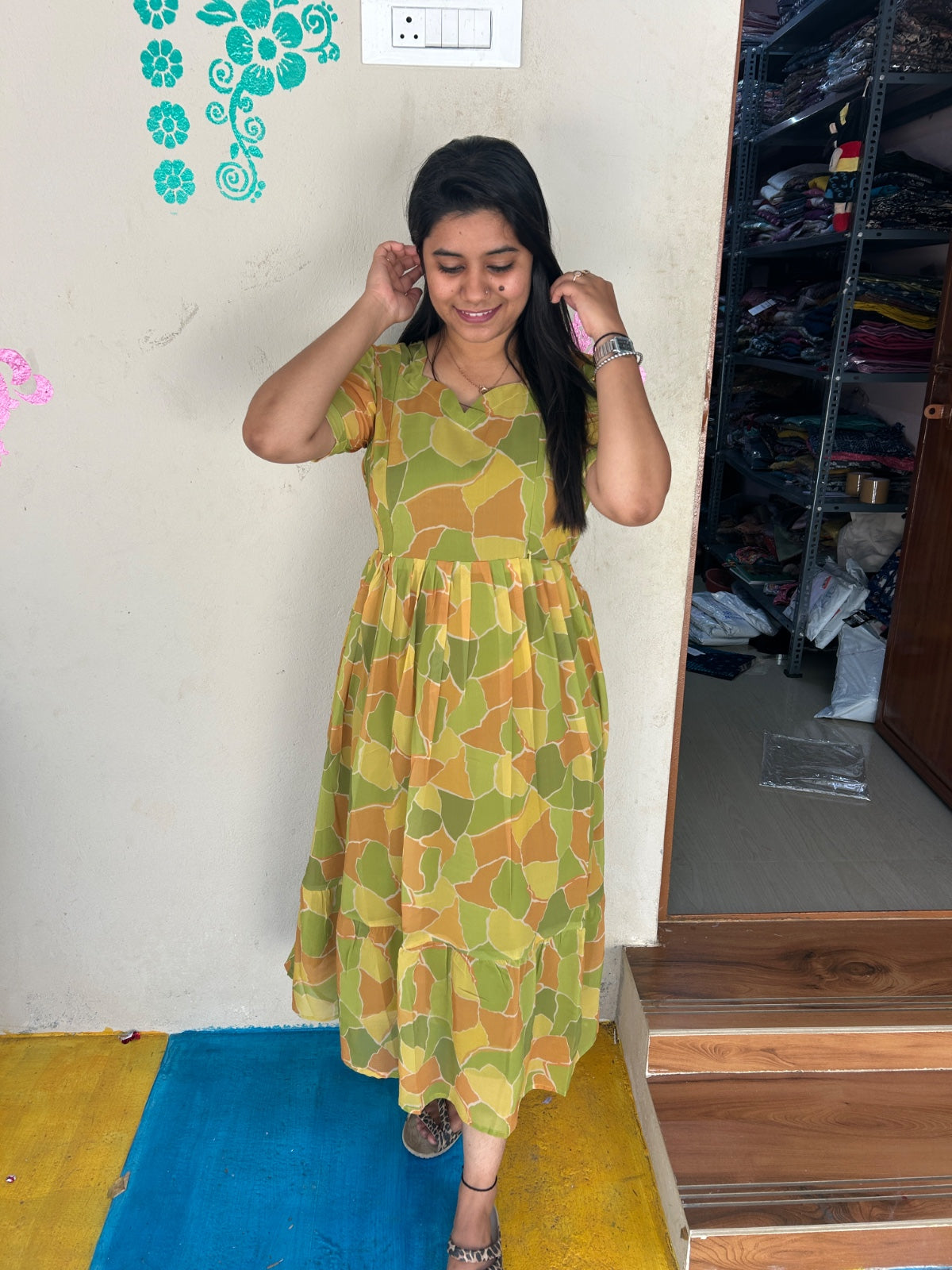 Georgette Floral Frock GFF07