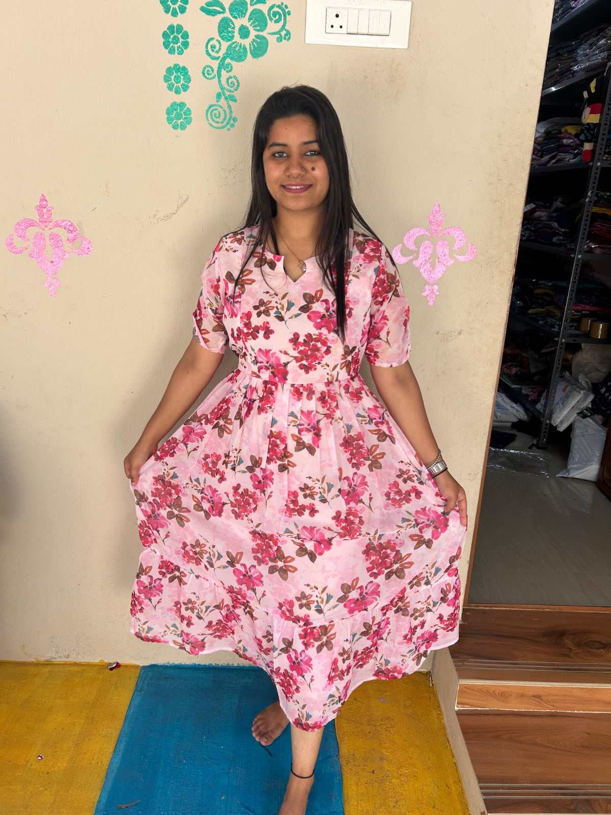 Georgette Floral Frock GFF10
