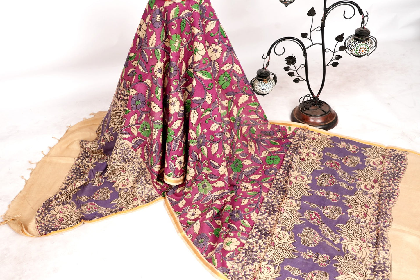 Kalamkari Zari Boarder Duppata KZD10