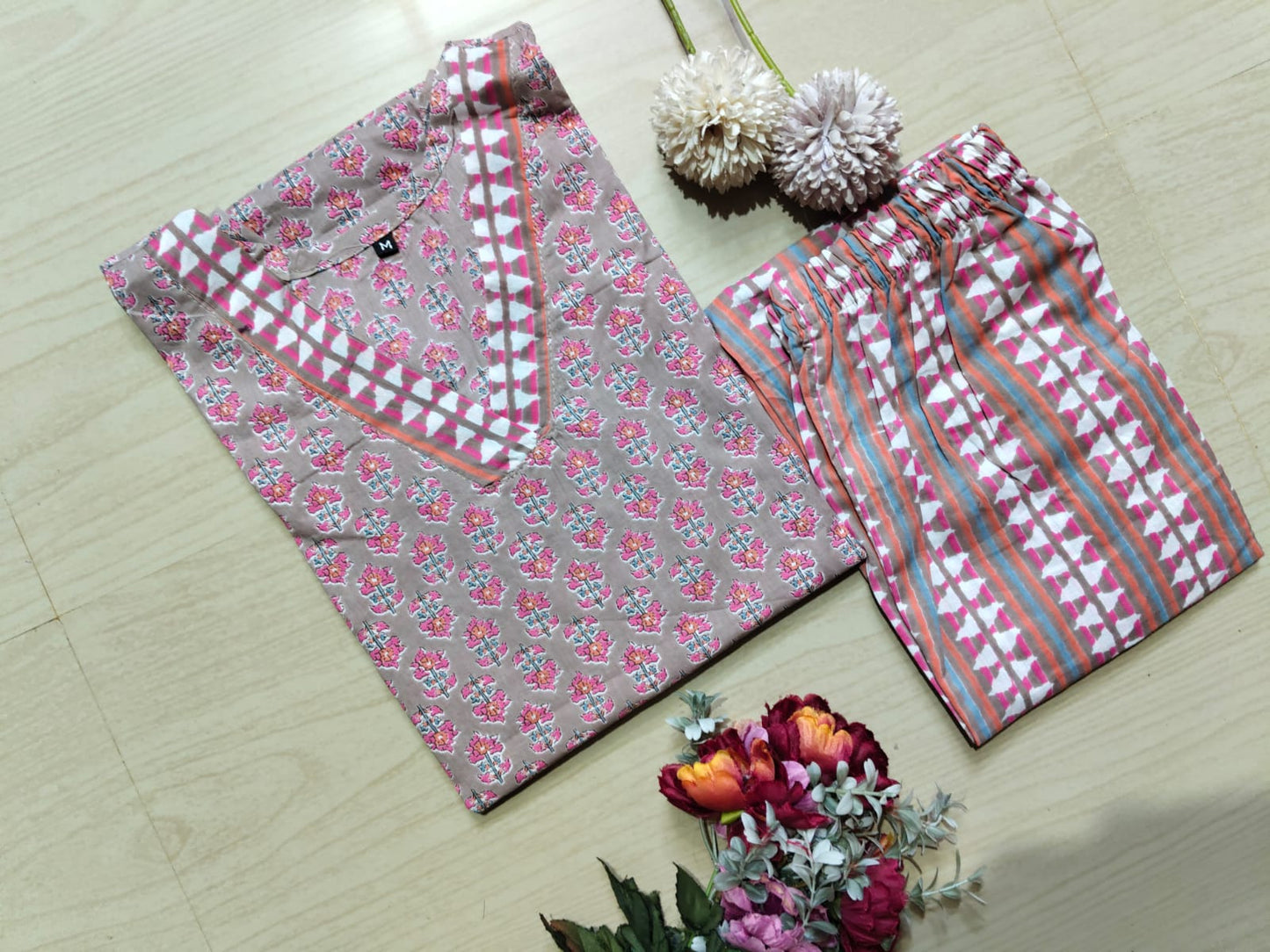 V neck Kurthi with Pant ALN14