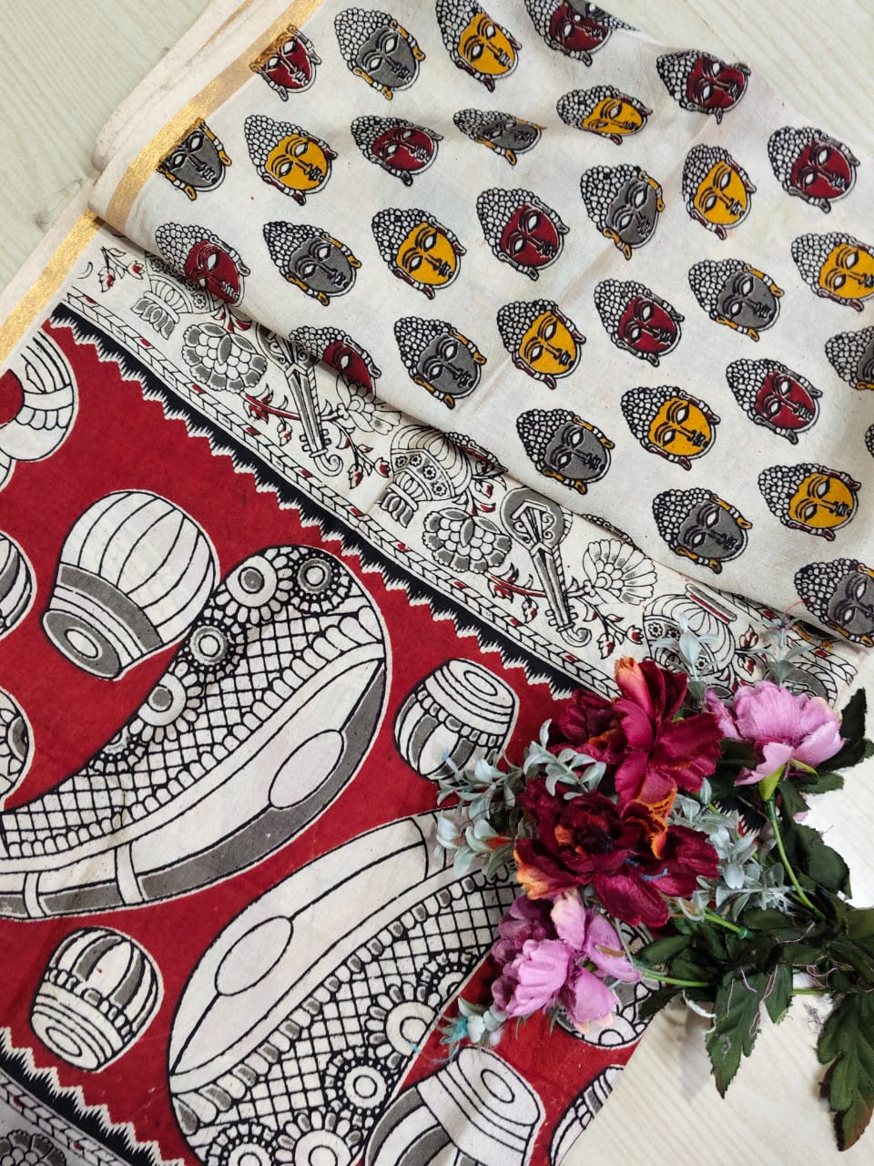 Kalamkari Zari Boarder Duppata KZD01