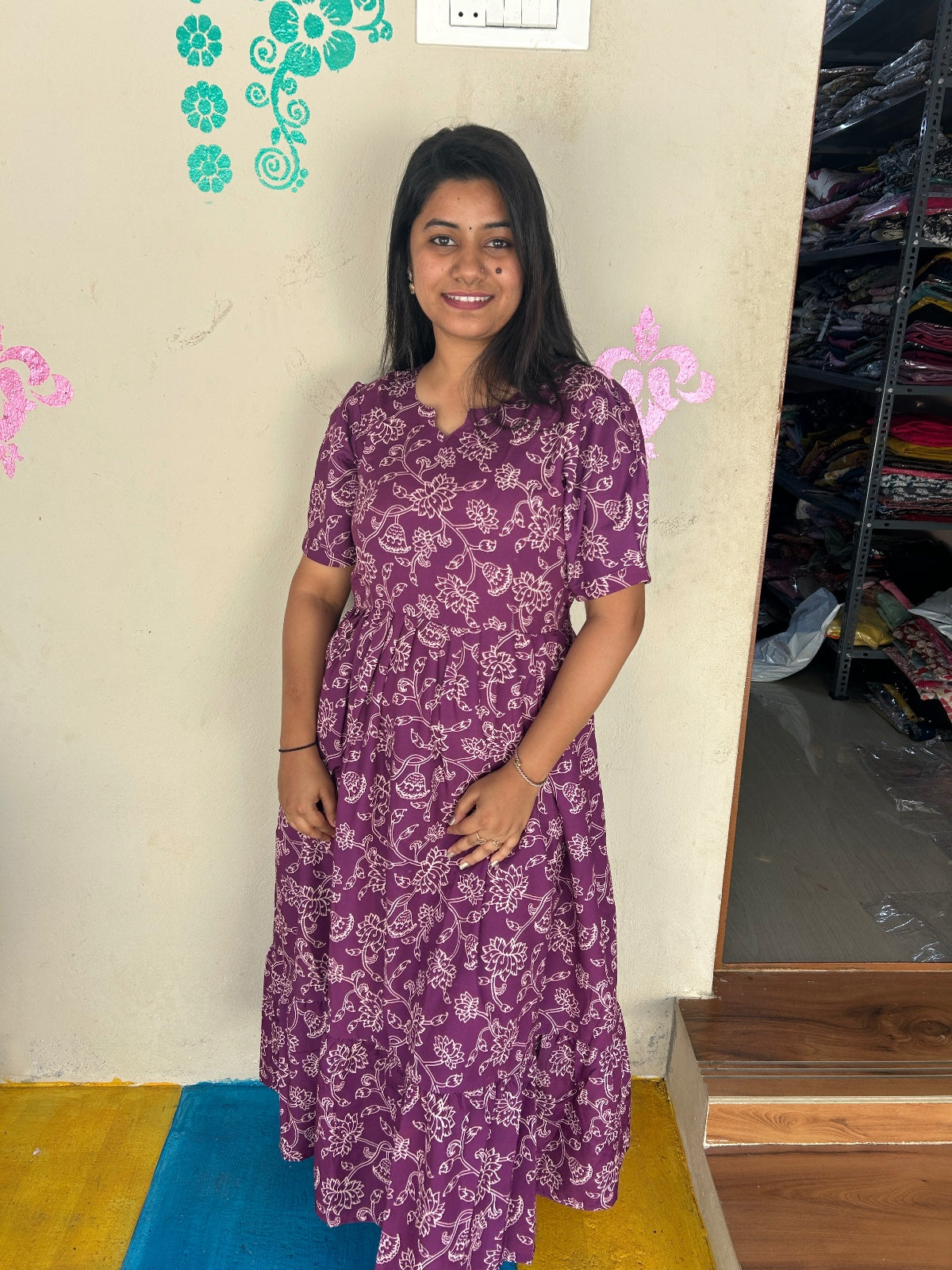 Cotton Floral Frock - CFF44