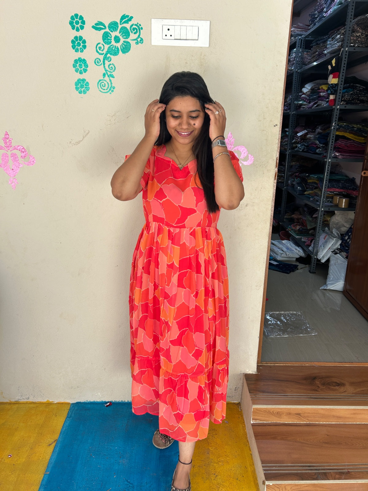 Georgette Floral Frock GFF09 - PRE BOOKING 5 DAYS