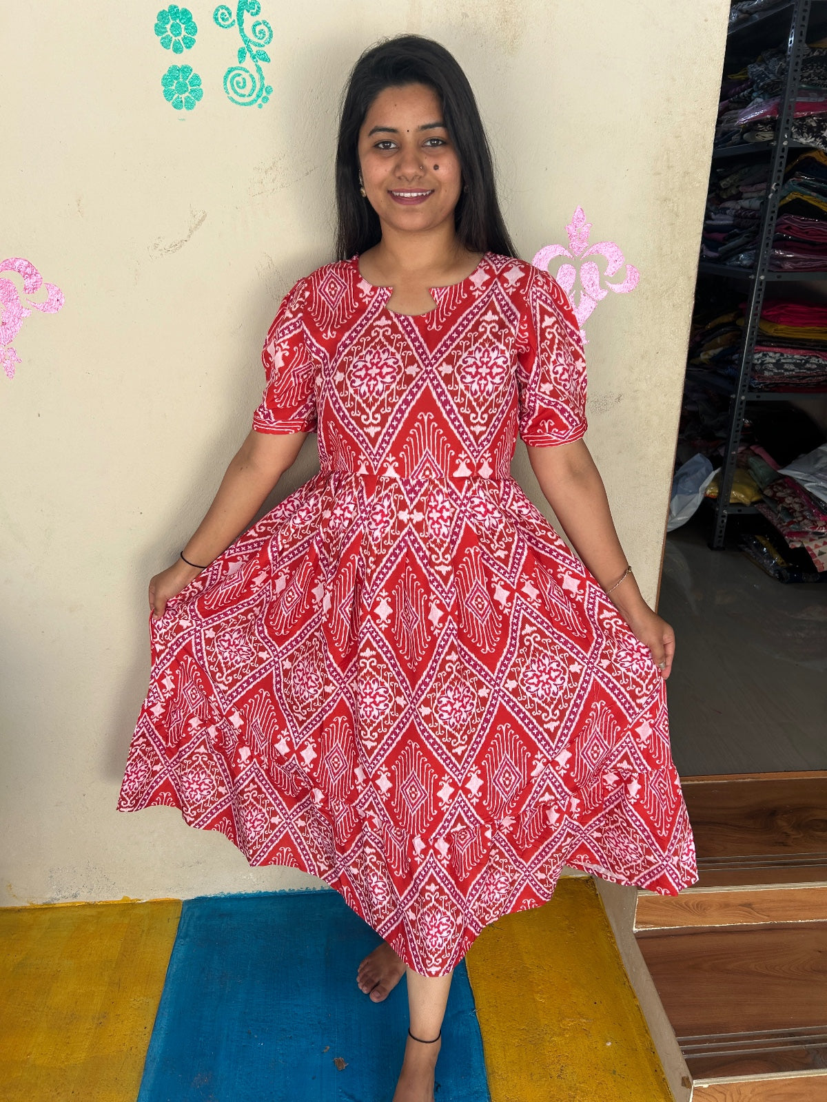 Cotton Floral Frock - CFF47