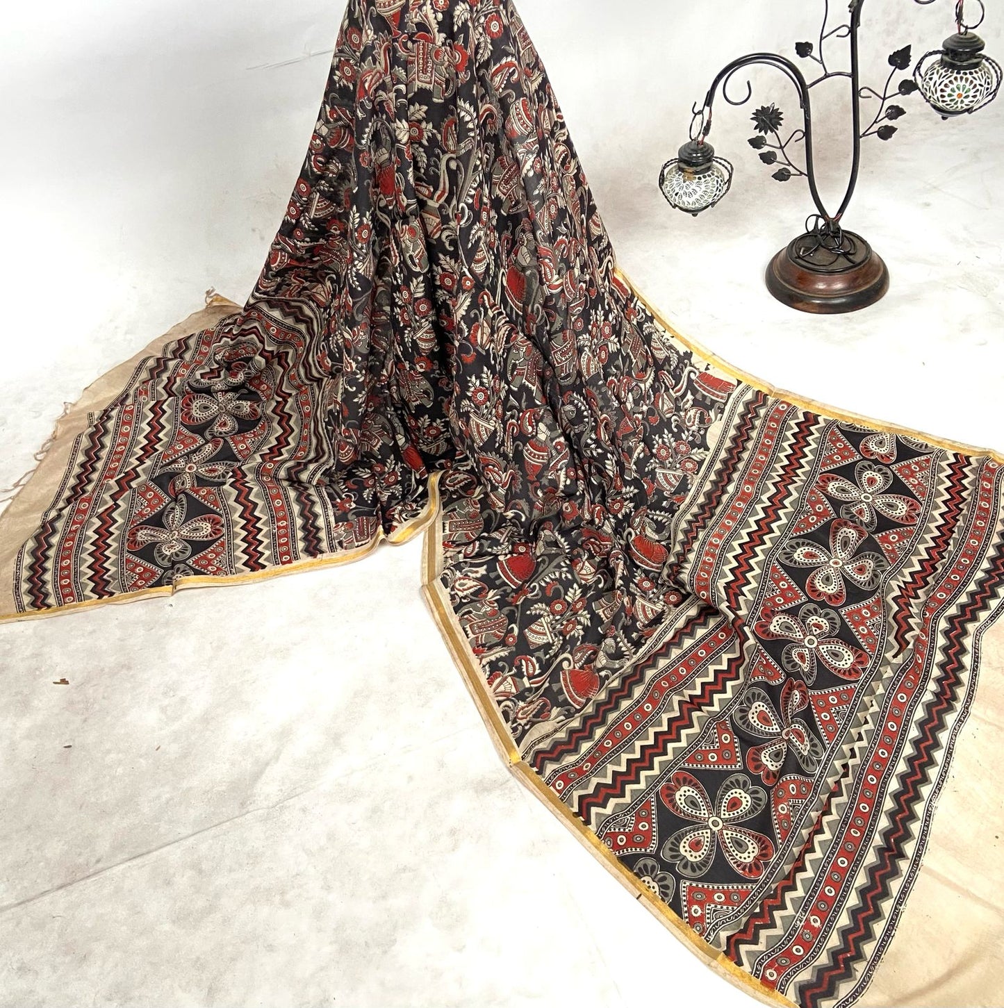 Kalamkari Zari Boarder Duppata KZD05