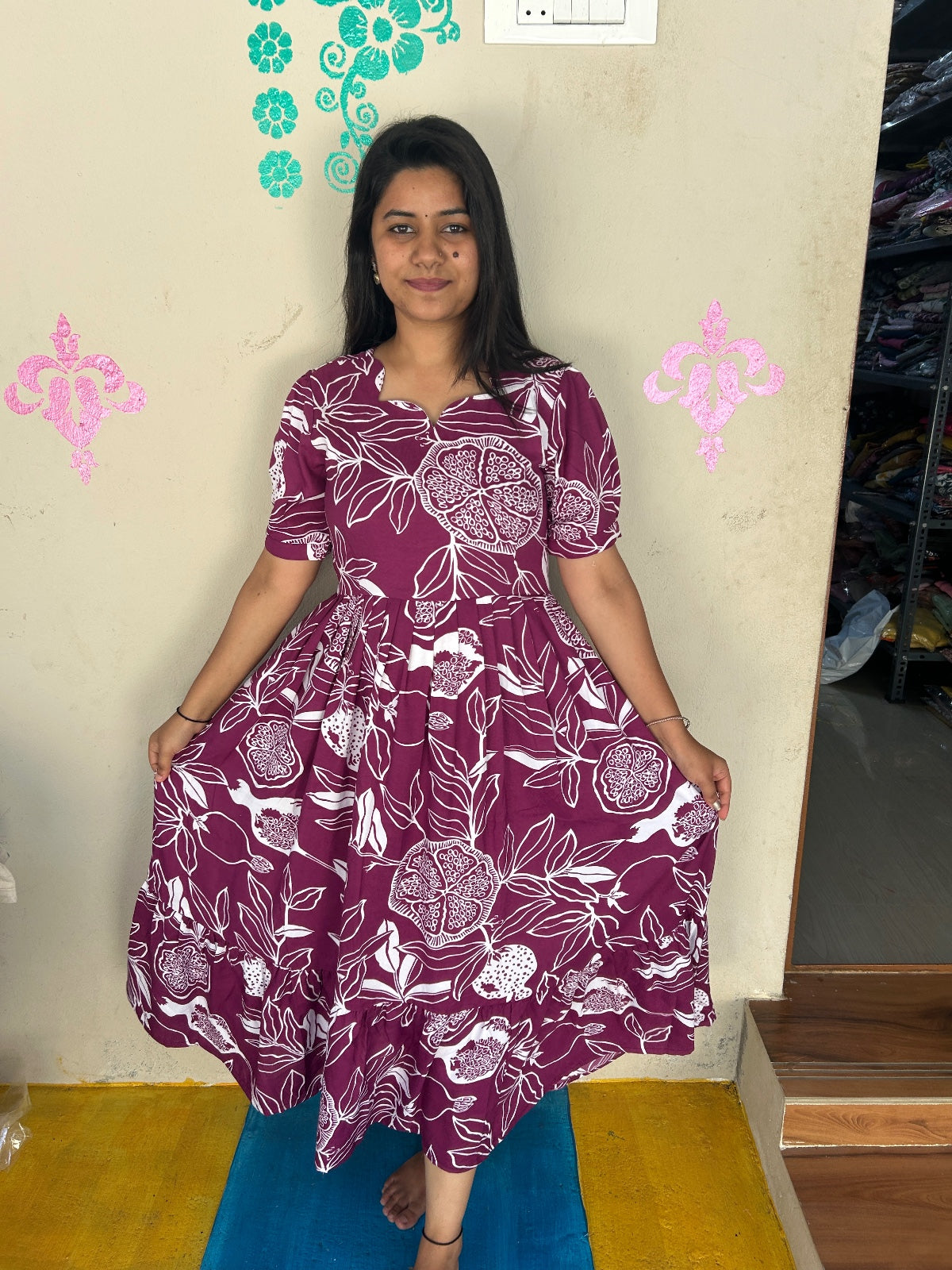Cotton Floral Frock - CFF63