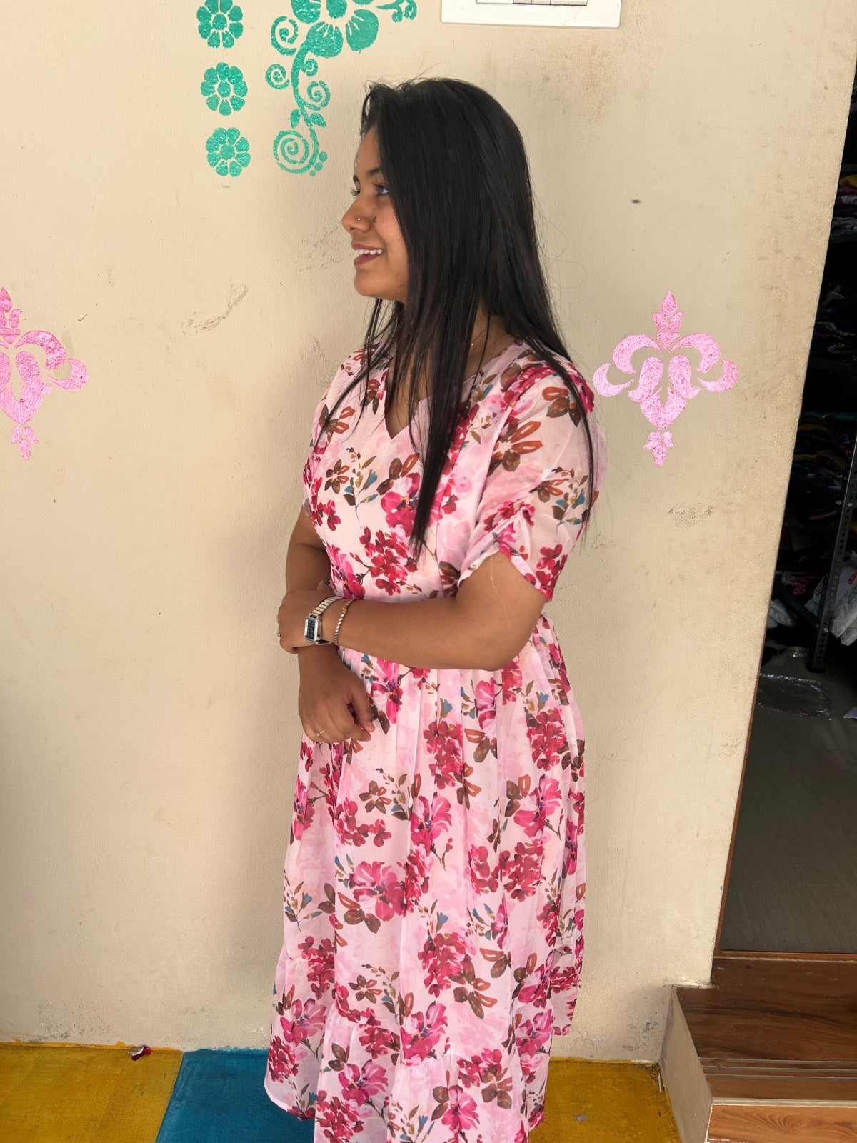 Georgette Floral Frock GFF10