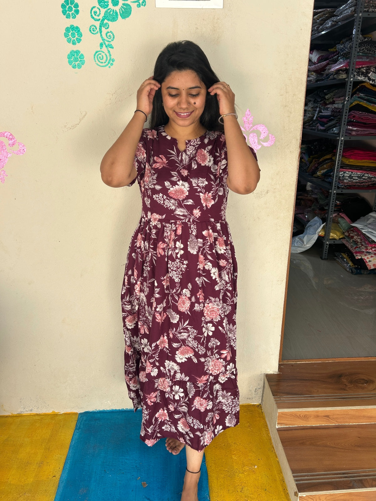 Cotton Floral Frock - CFF56