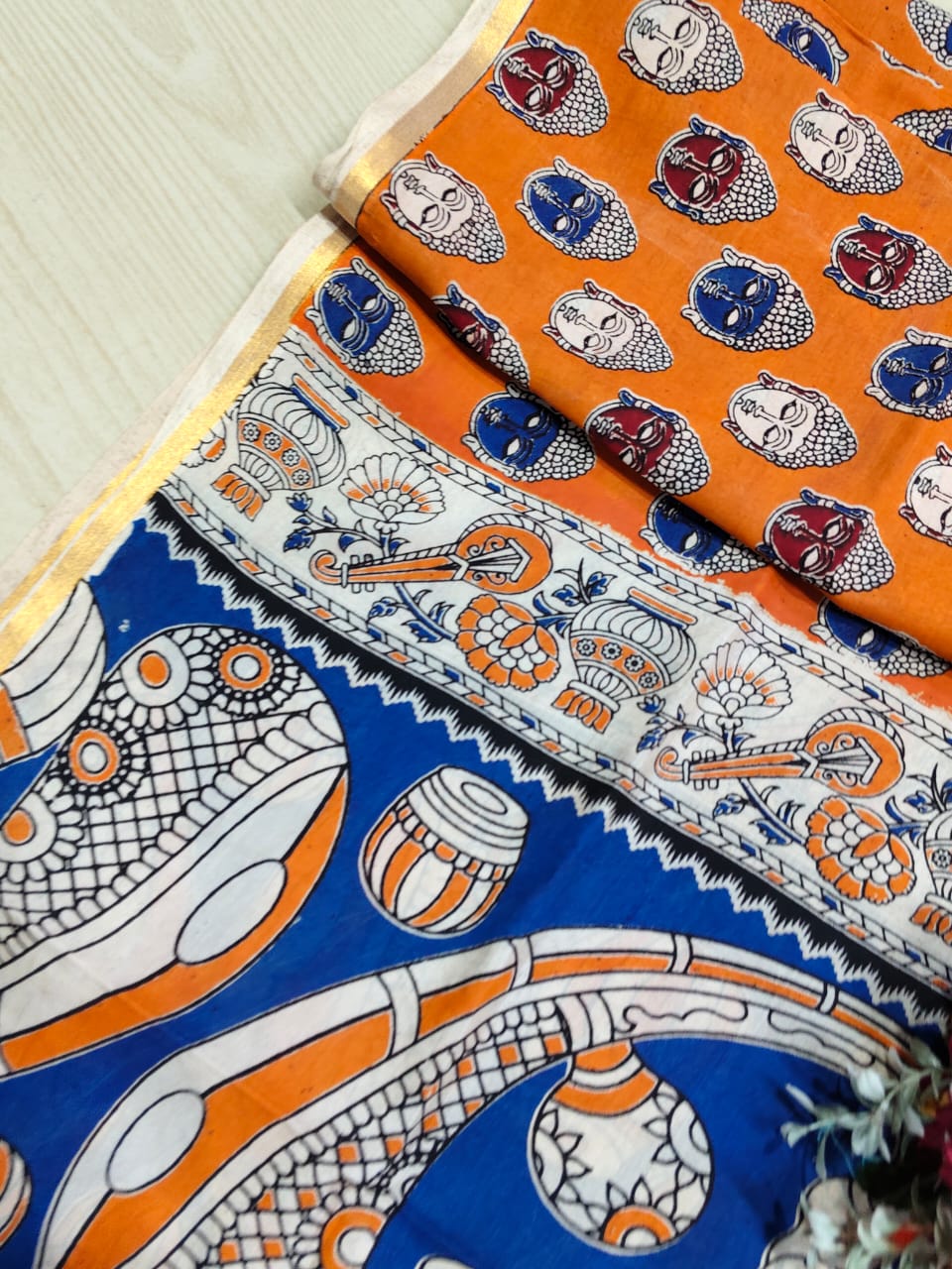 Kalamkari Zari Boarder Duppata KZD06