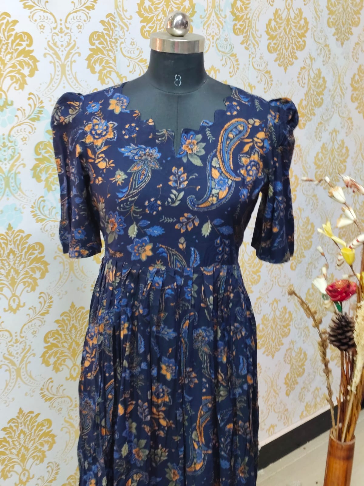 Premium Rayon Floral Frock - CFF119