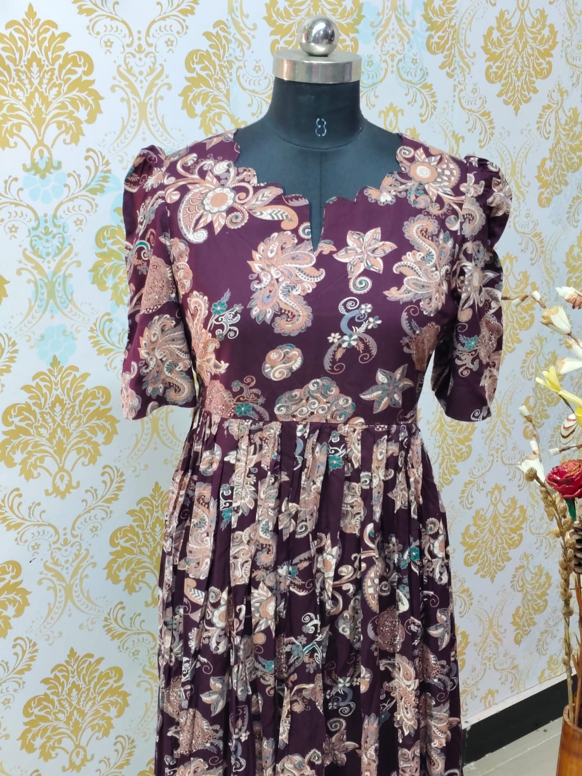 Premium Rayon Floral Frock - CFF120