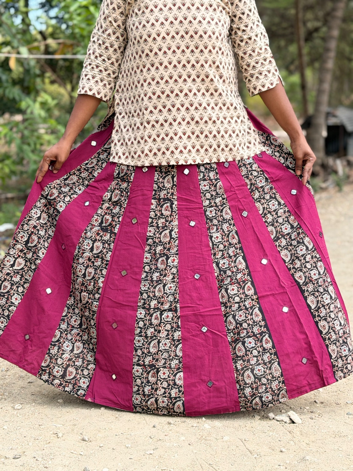 Ajrak Cotton Skirts SS23
