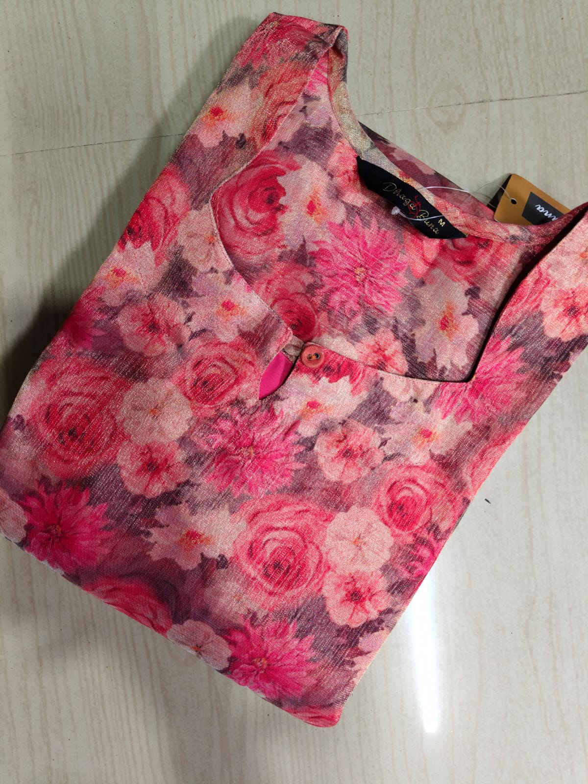 Floral Tissue Kurti - FTK29