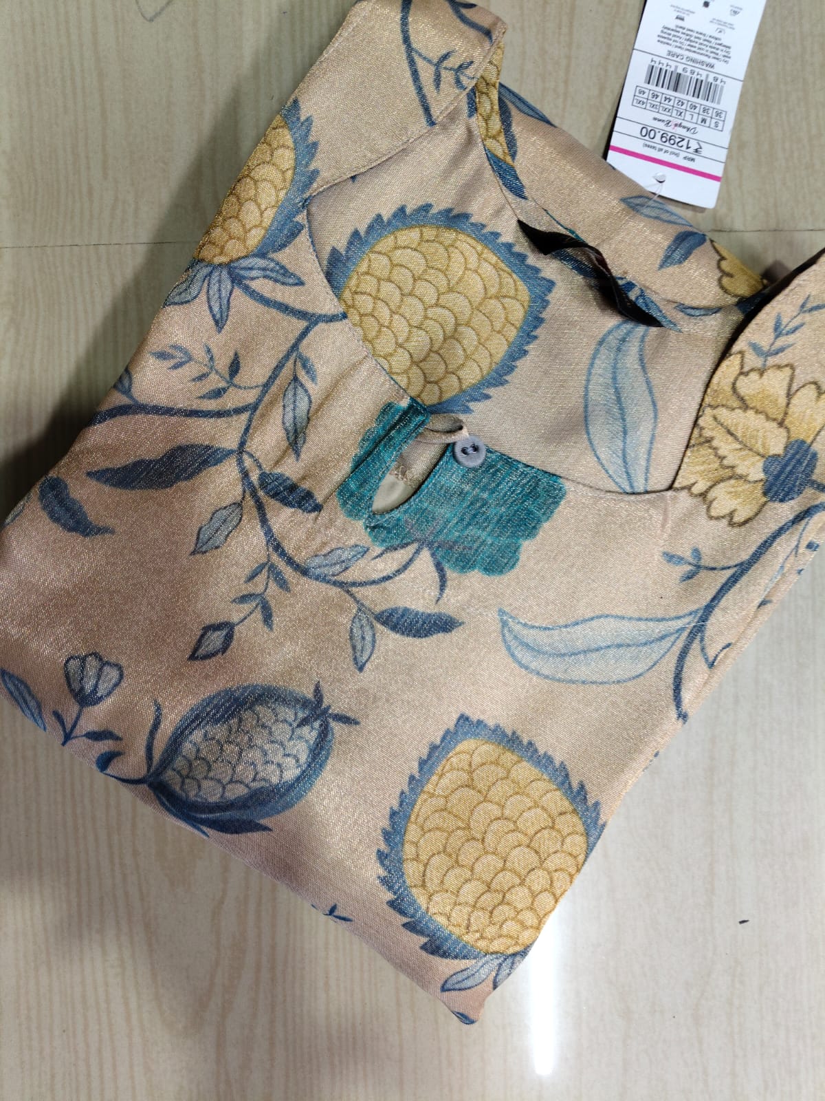 Floral Tissue Kurti - FTK33