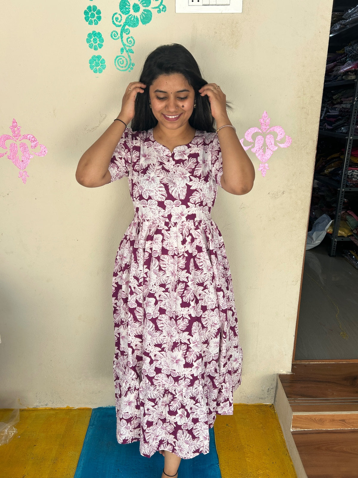 Cotton Floral Frock - CFF46