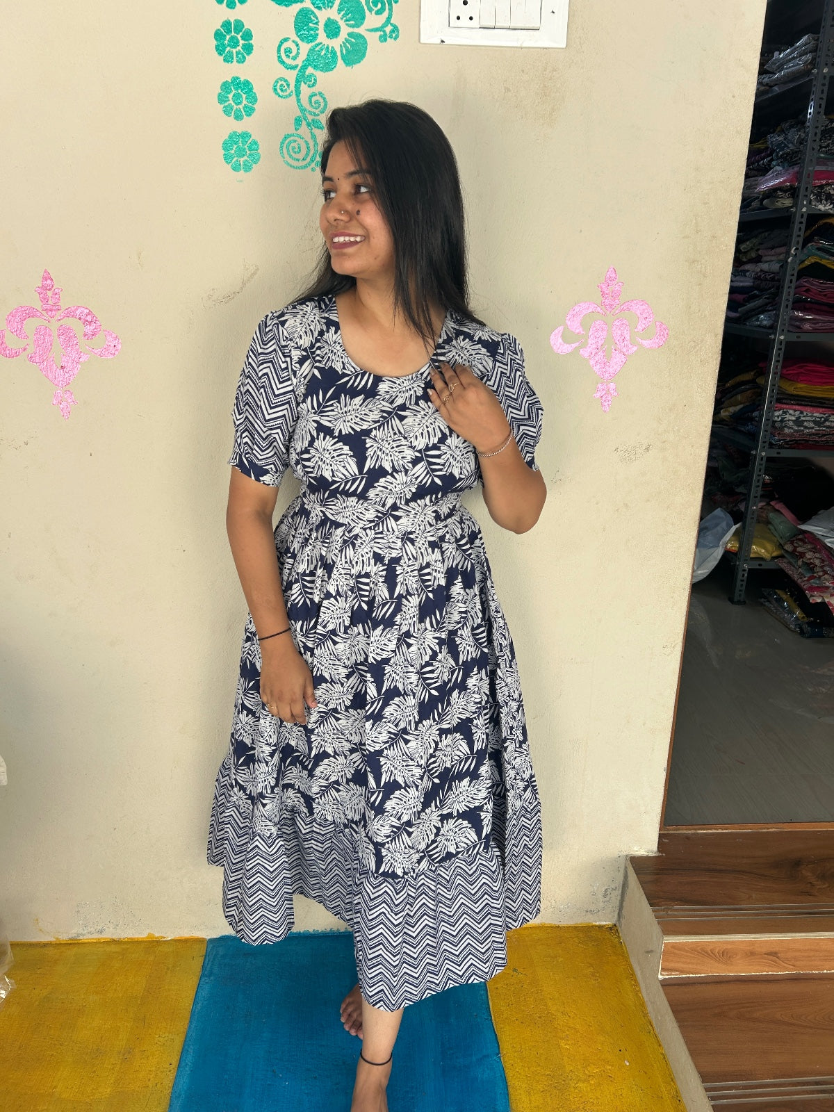 Cotton Floral Frock - CFF49