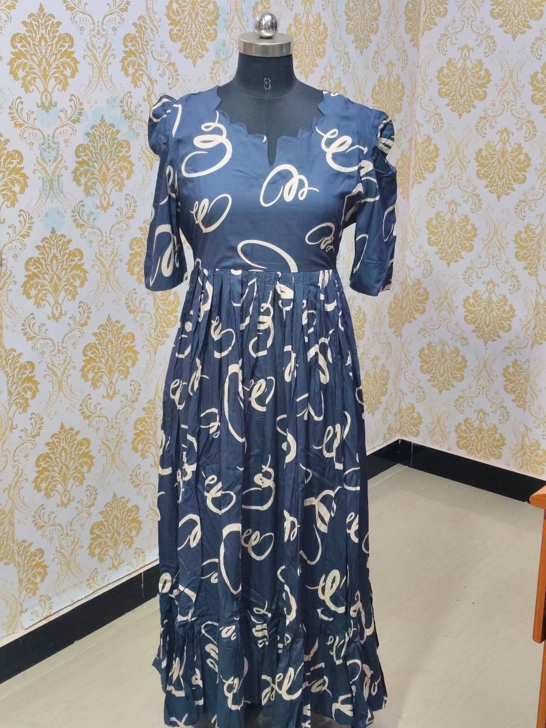 Premium Rayon Floral Frock - CFF174