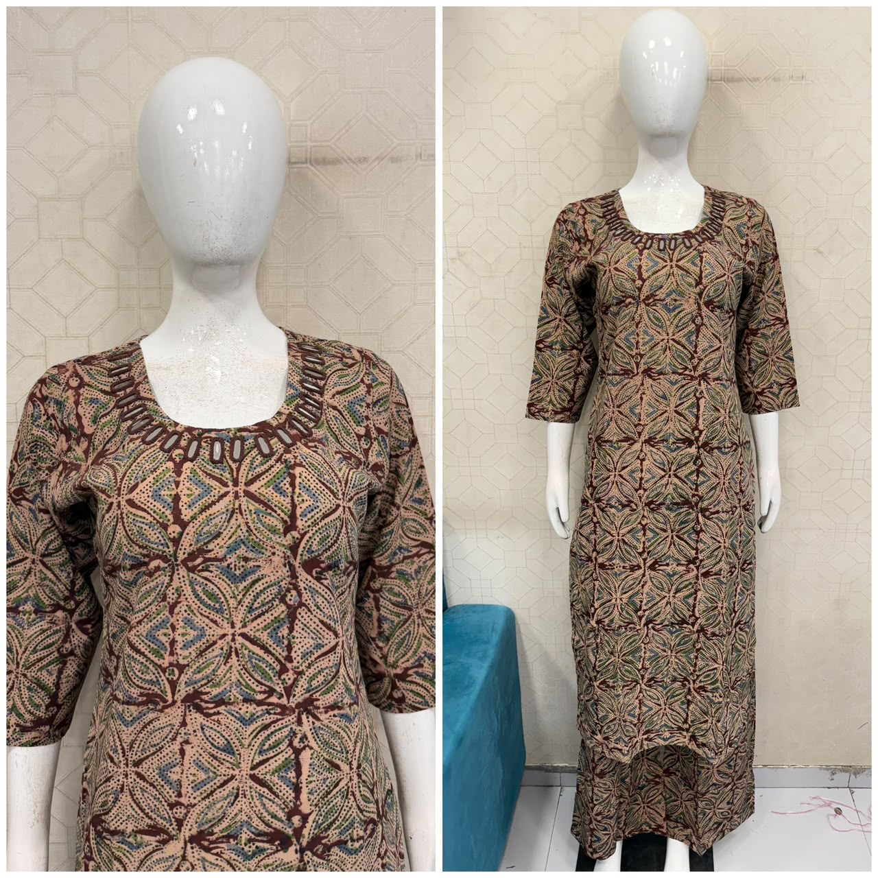 Kalamkari Kurti With Phant PKA07