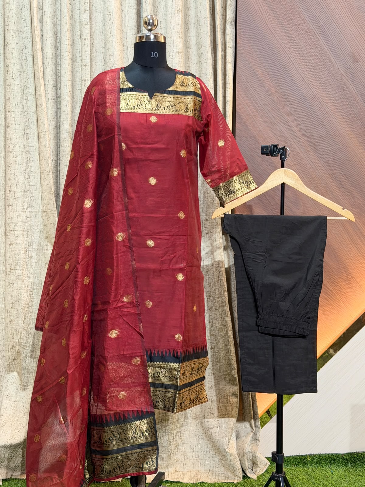 Premium Banarasi Silk Kurti Set EW111