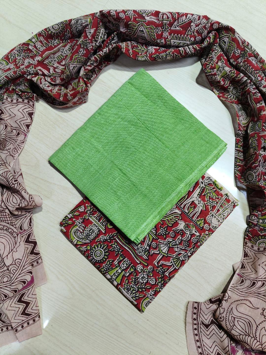 Premium Cotton Top and Kalamkari Phant With Dupatta RS112
