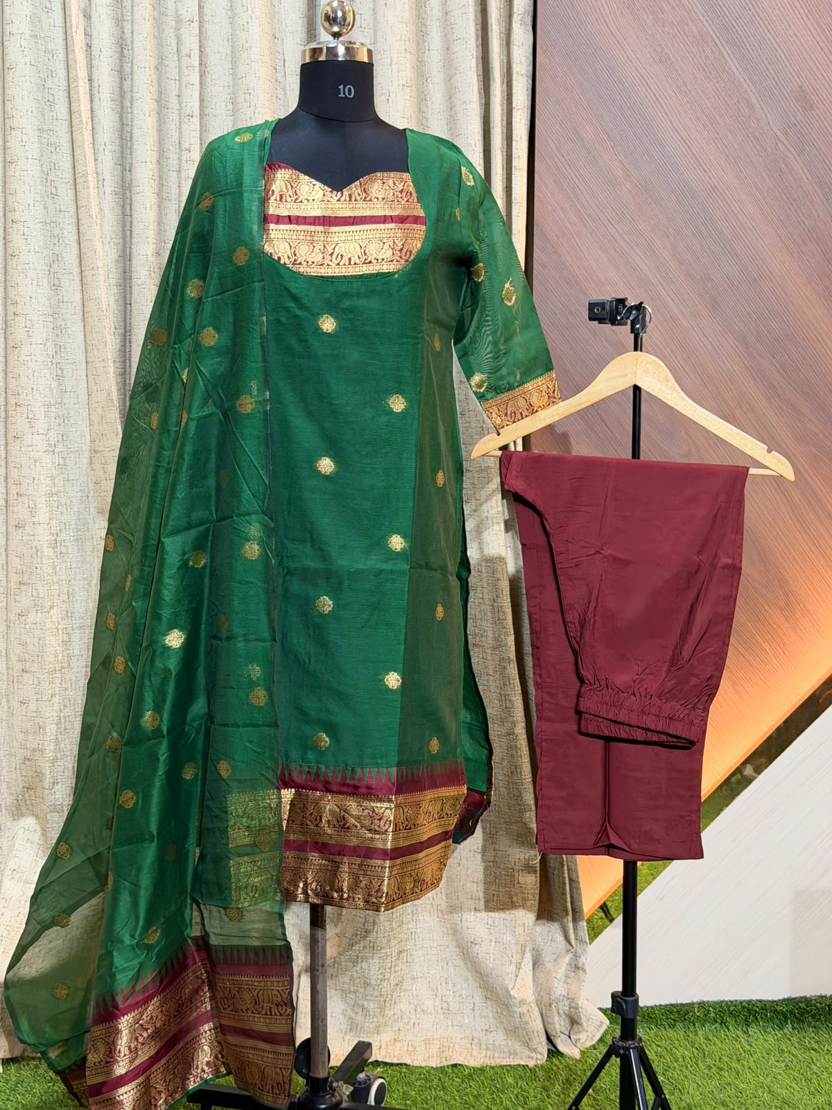 Premium Banarasi Silk Kurti Set EW112