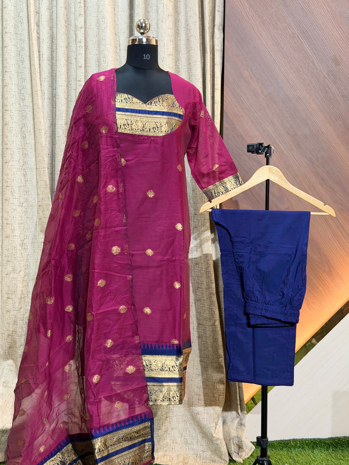 Premium Banarasi Silk Kurti Set EW113
