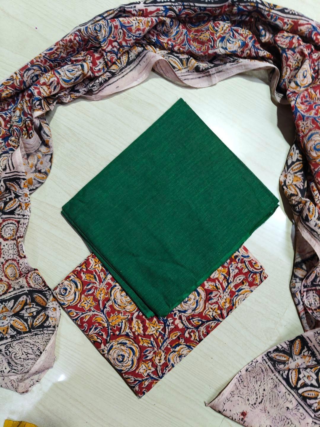 Premium Cotton Top and Kalamkari Phant With Dupatta RS114