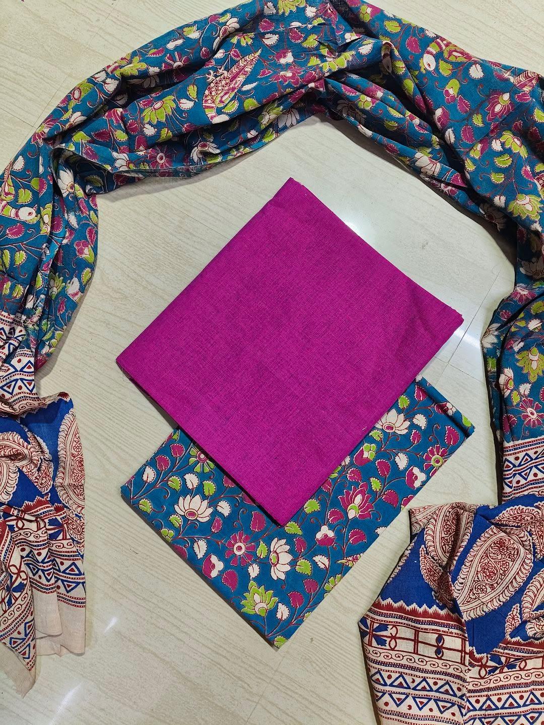 Premium Cotton Top and Kalamkari Phant With Dupatta RS117