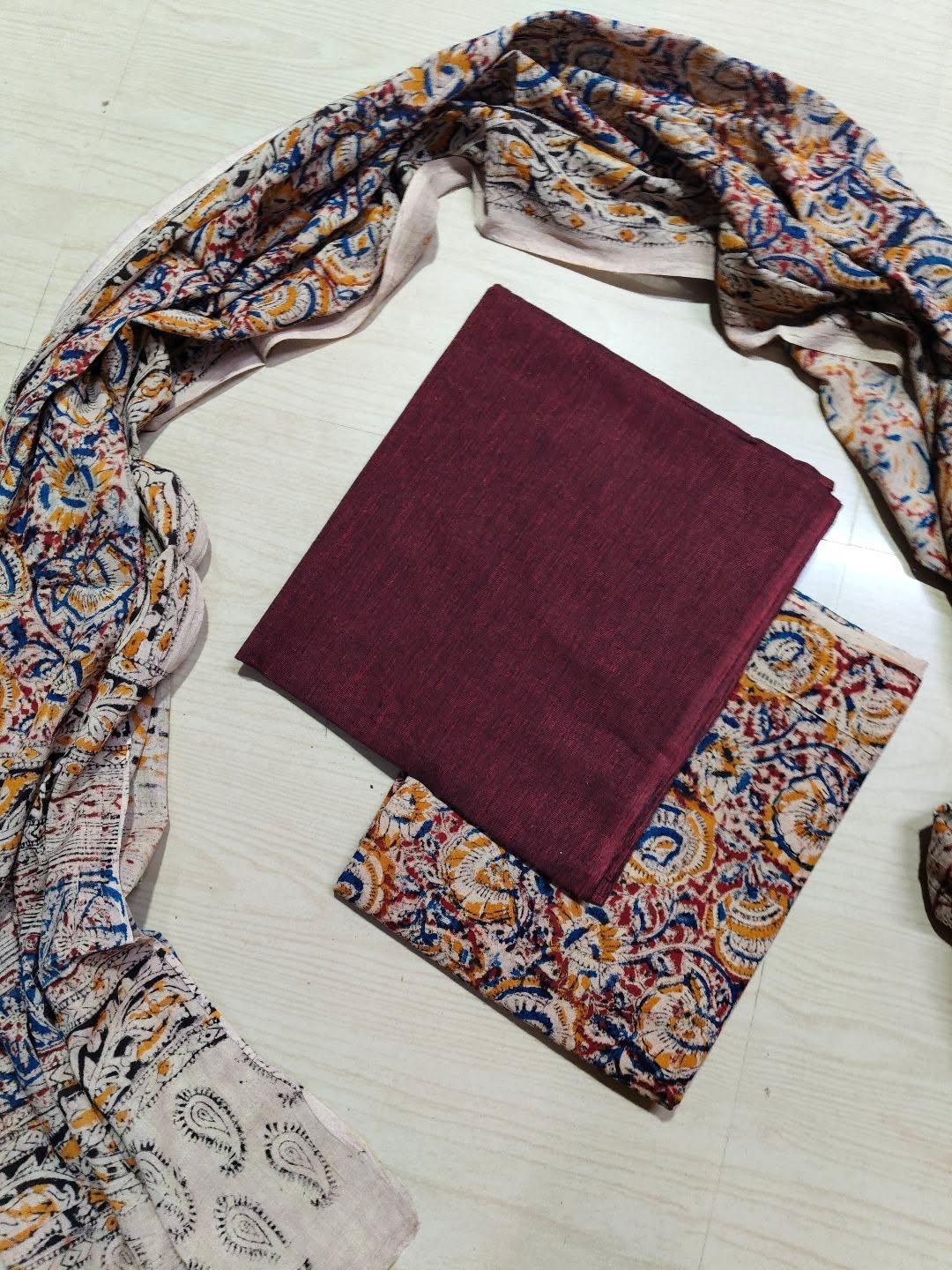 Premium Cotton Top and Kalamkari Phant With Dupatta RS119