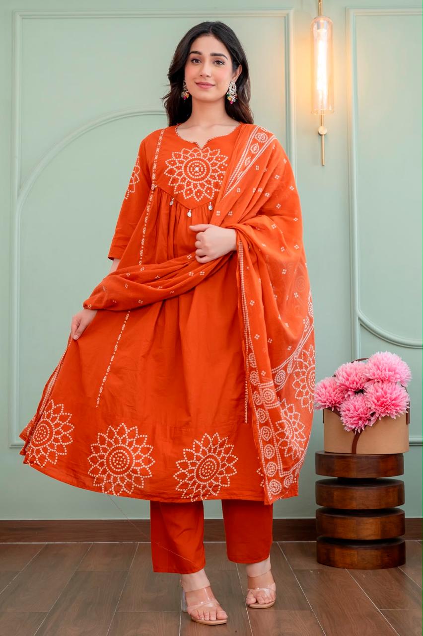 Cotton Floral Anarkali AS122