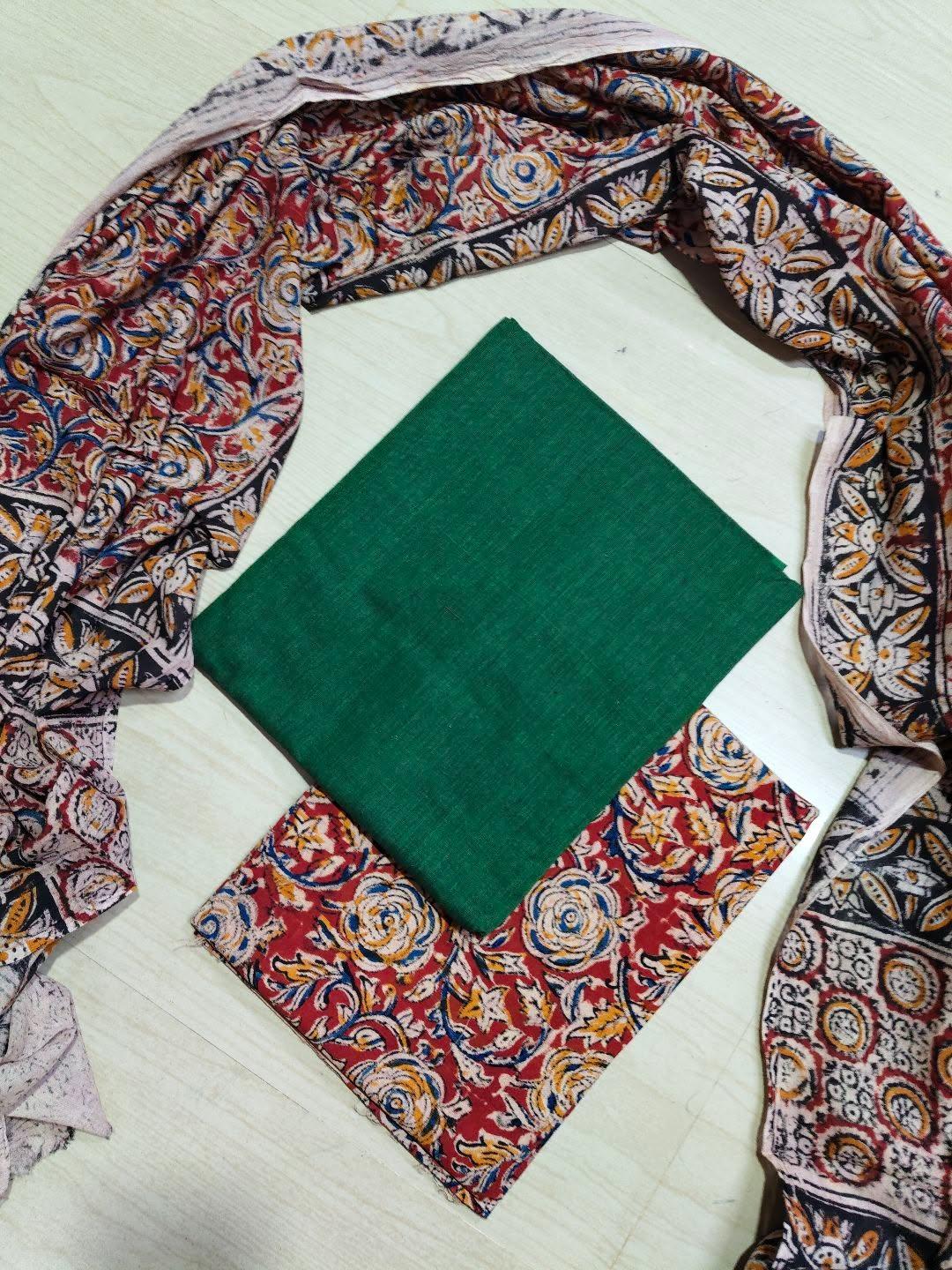Premium Cotton Top and Kalamkari Phant With Dupatta RS125