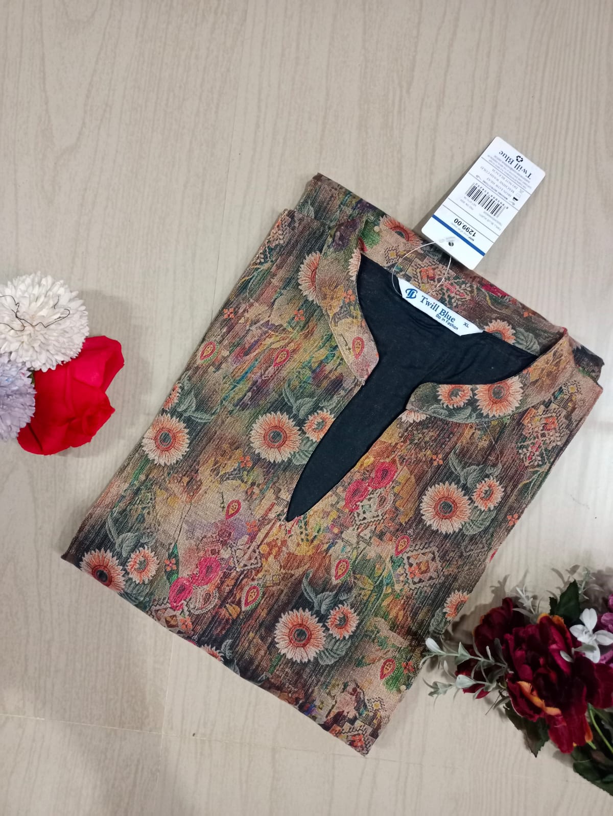 Floral Tissue Kurti - FTK13