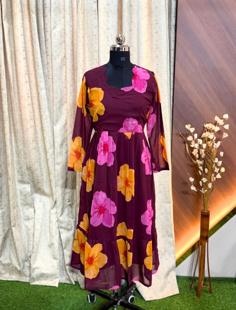 Georgette Floral Frock GFF13