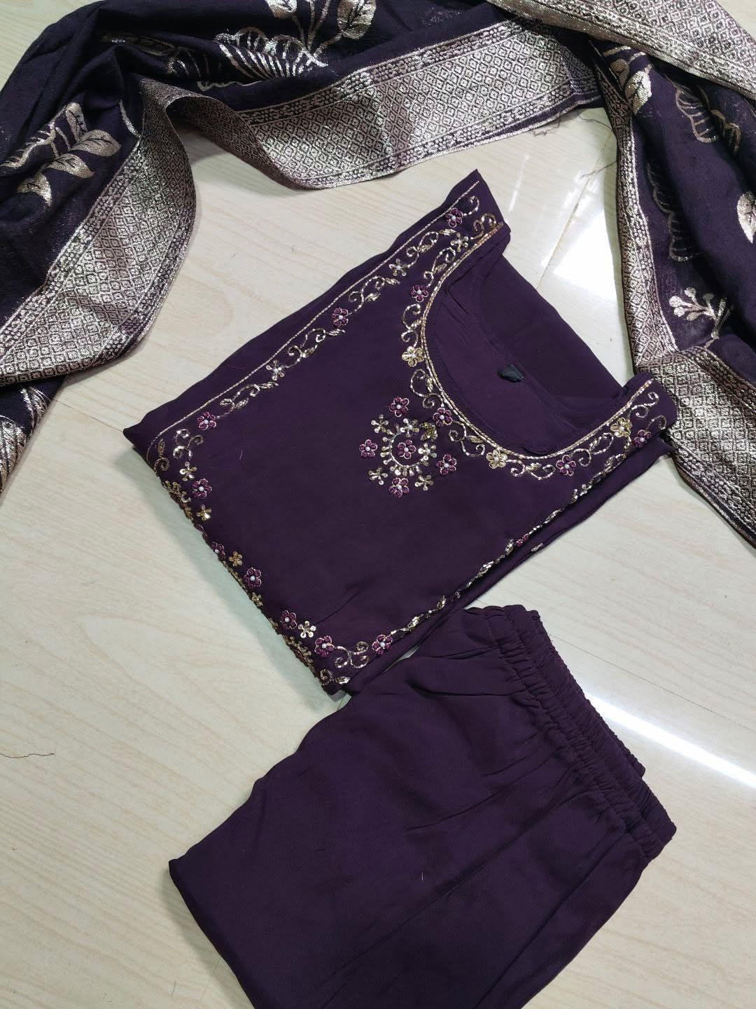 Premium Roman Silk Kurti Set EW145