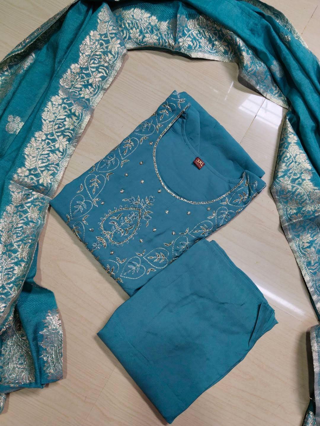 Premium Roman Silk Kurti Set EW147