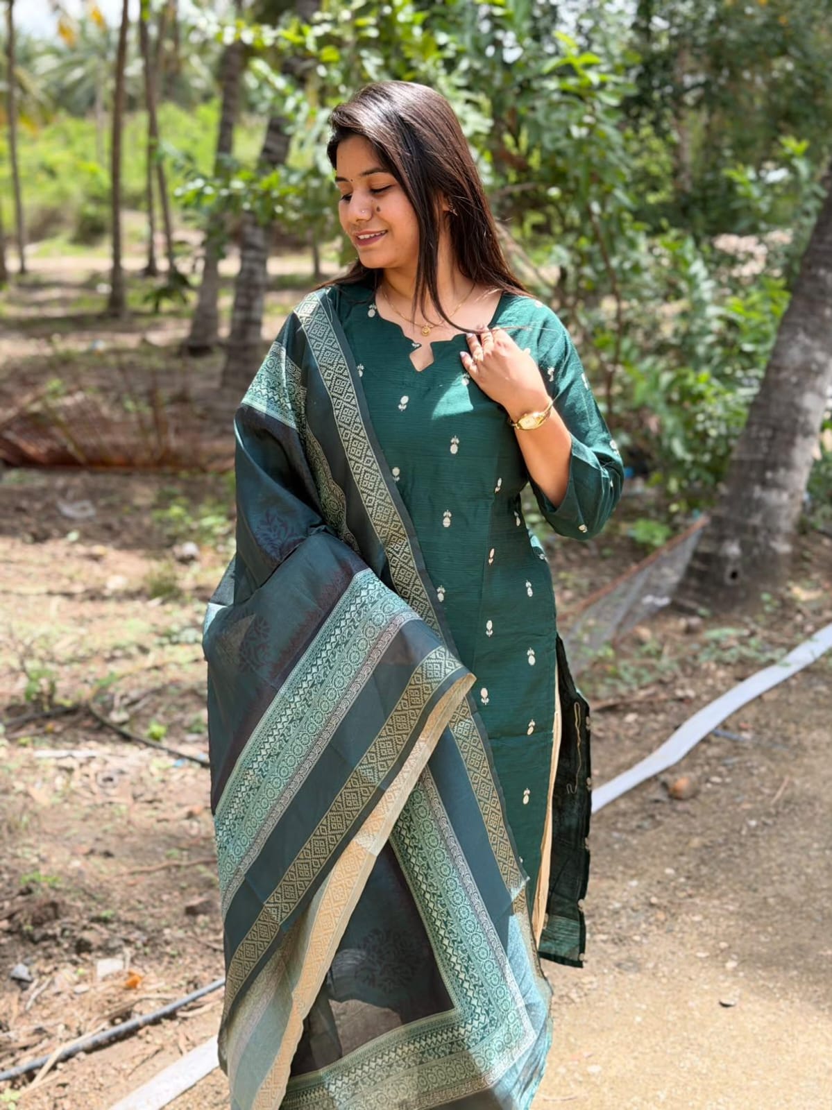 Raw Silk Kurti Set EW148