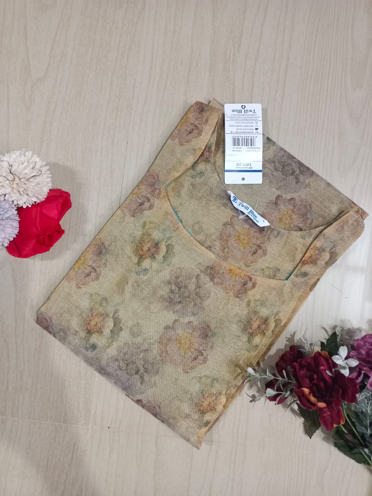 Floral Tissue Kurti - FTK15