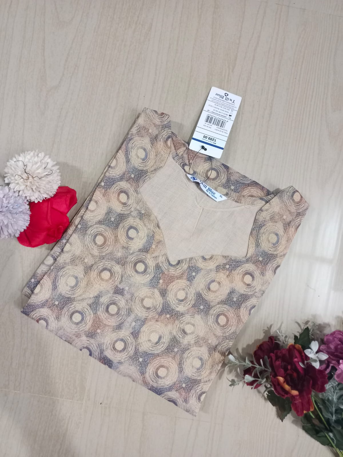 Floral Tissue Kurti - FTK16