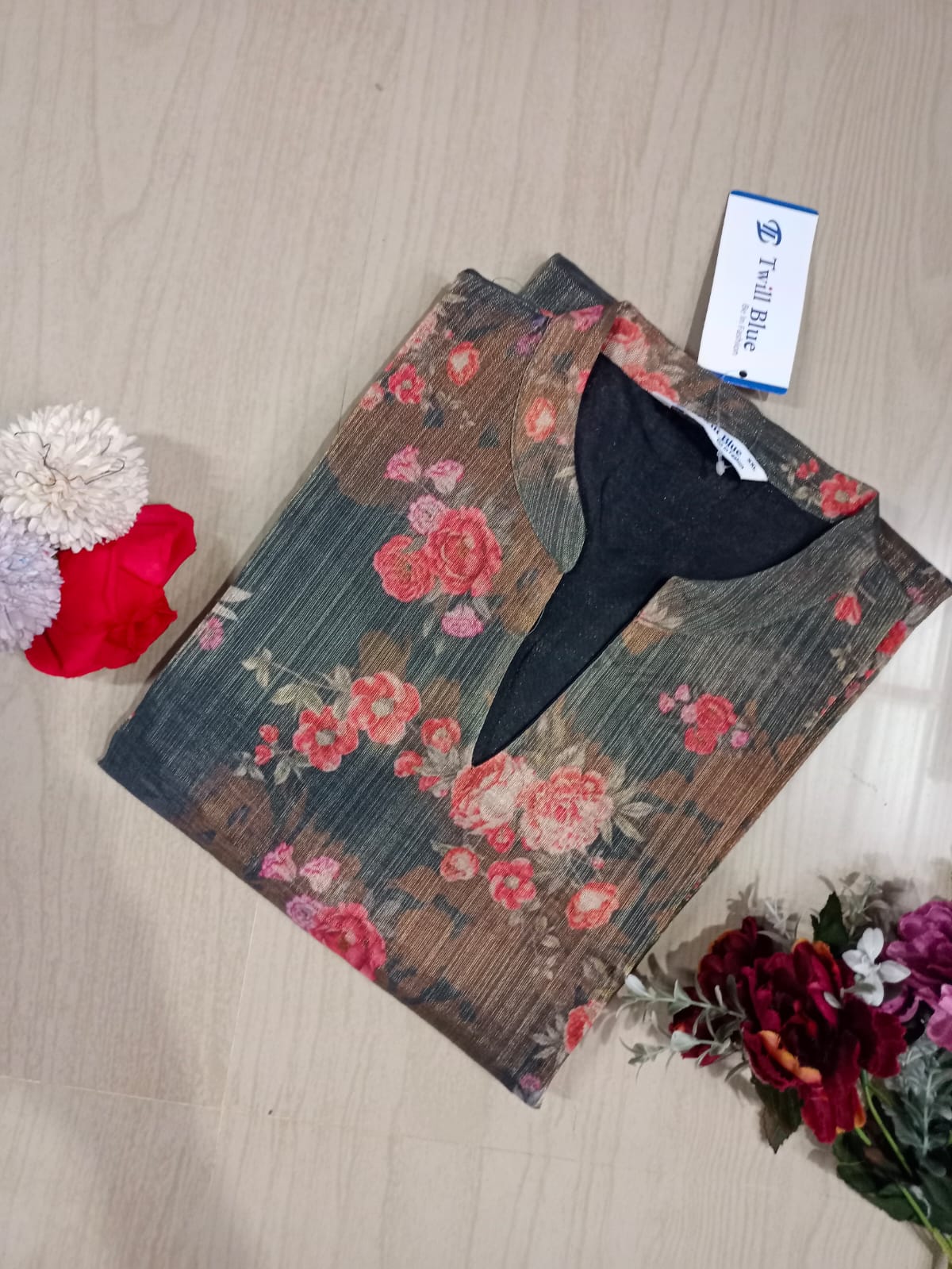 Floral Tissue Kurti - FTK17