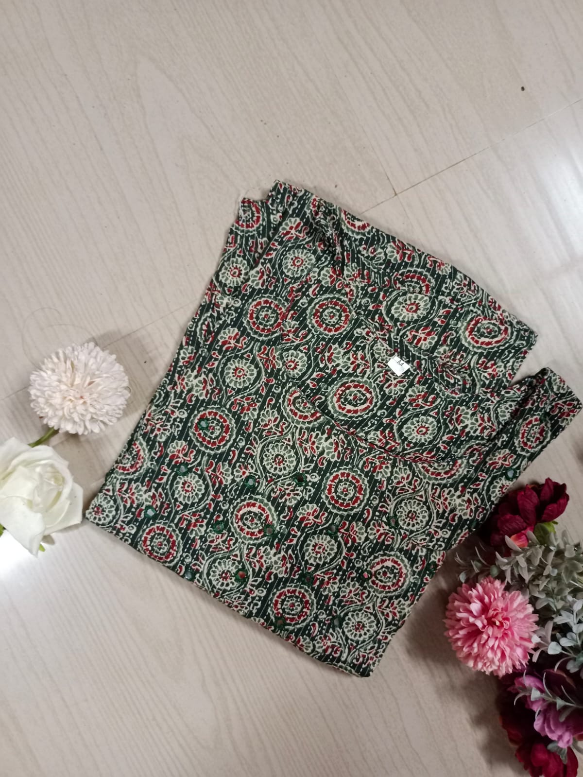 Cotton Mirror Work A Line Frock - CAF11