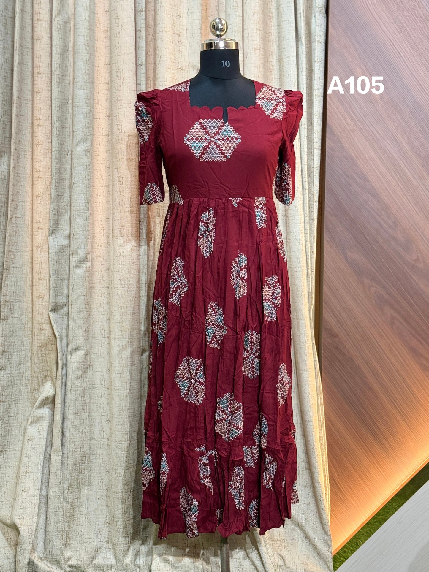 Premium Rayon Floral Frock CFFA105