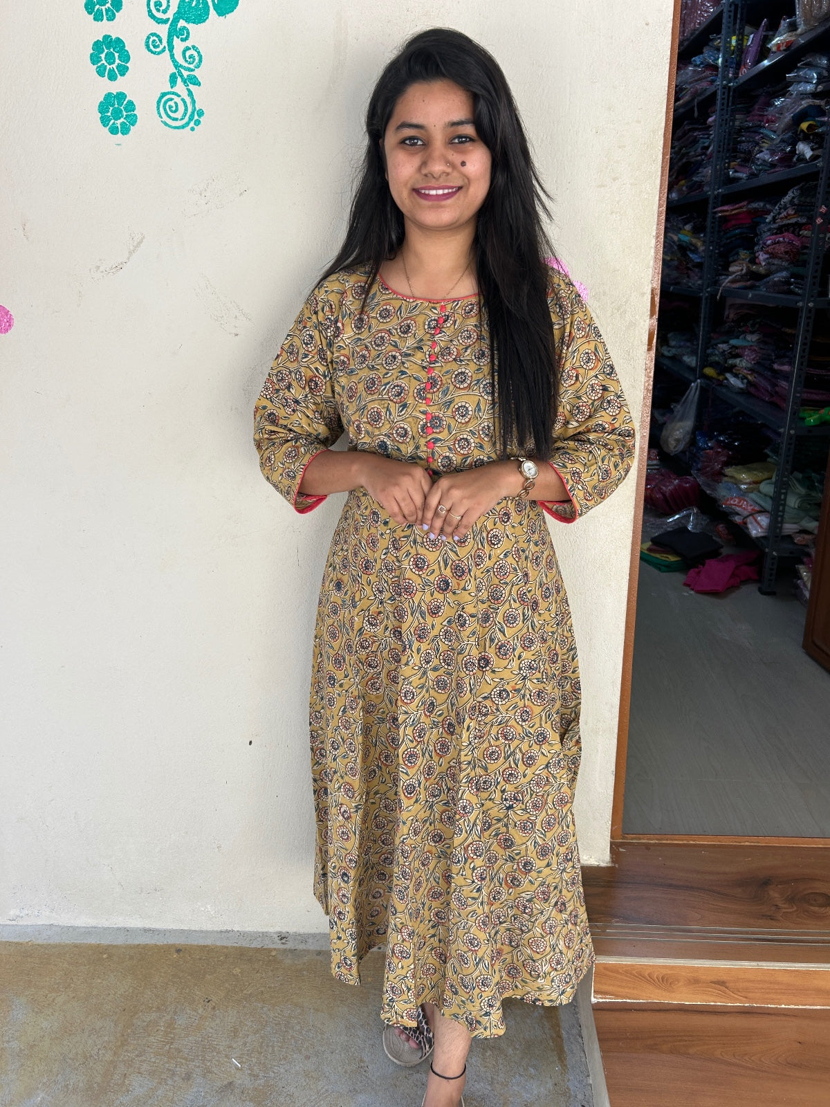 Kalamkari Anarkali Frock KAF01