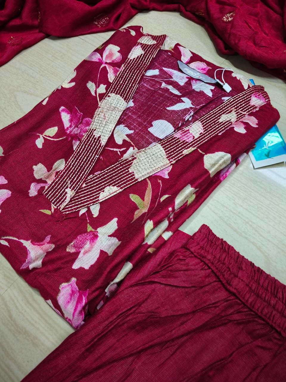 Kurti with Pant and Linen Dupatta sets - KPL01