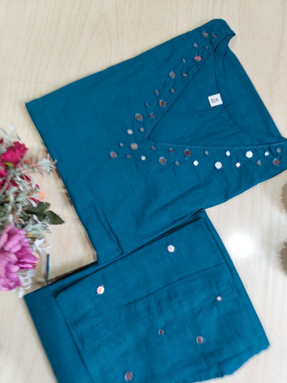 Slub Cotton Kurti With Phant - MC02