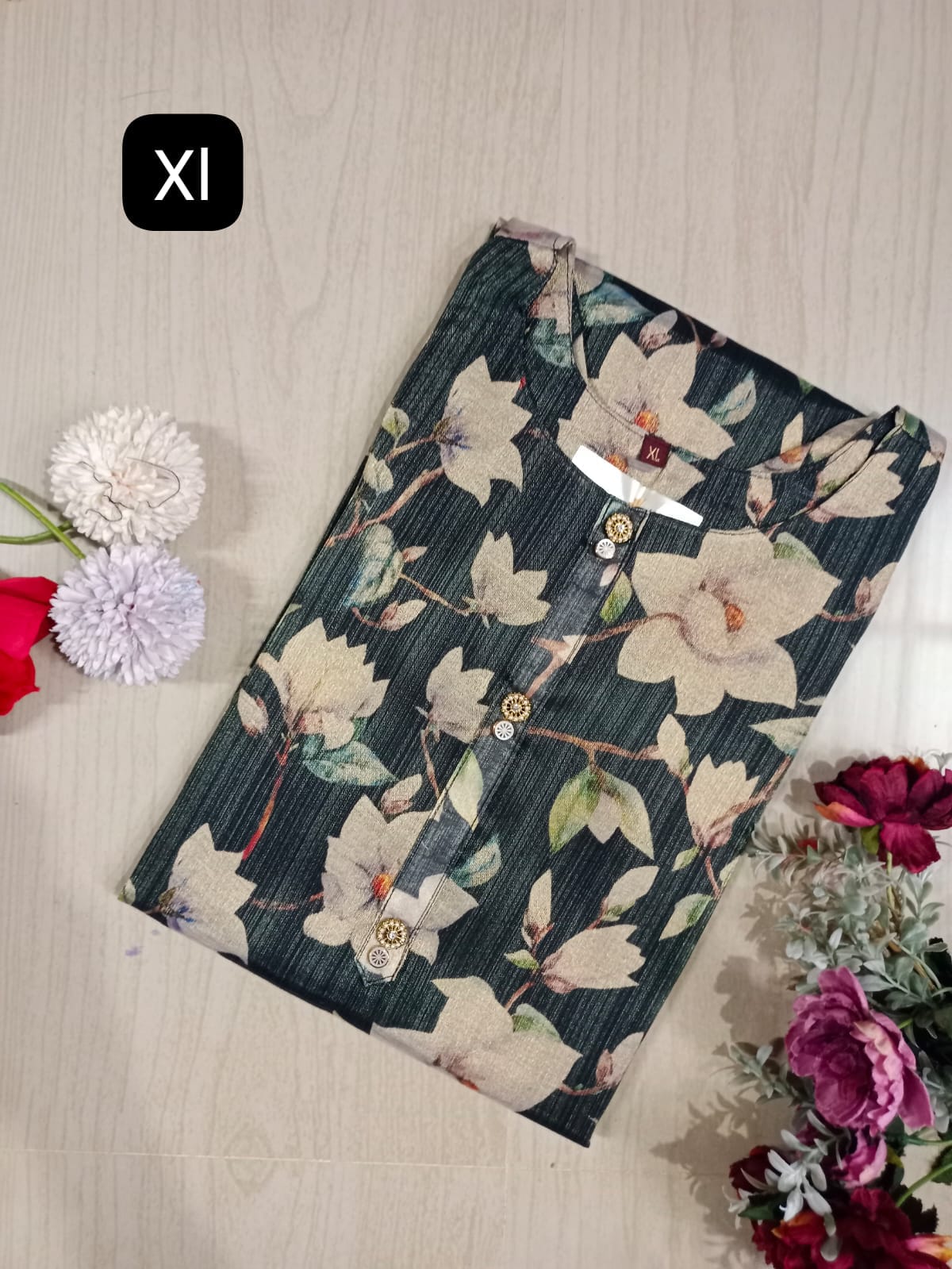 Floral Tissue Kurti - FTK21