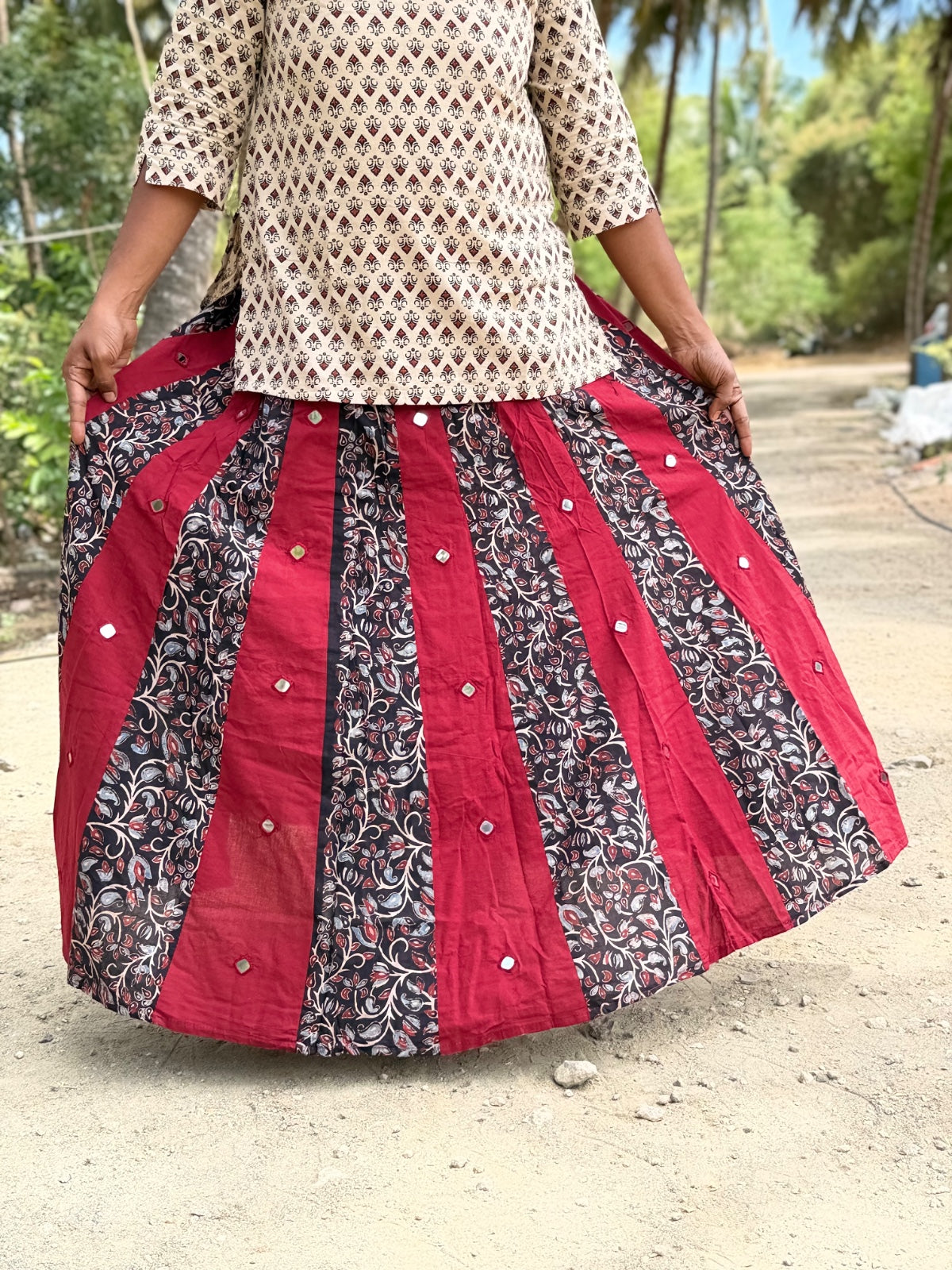 Ajrak Cotton Skirts SS24