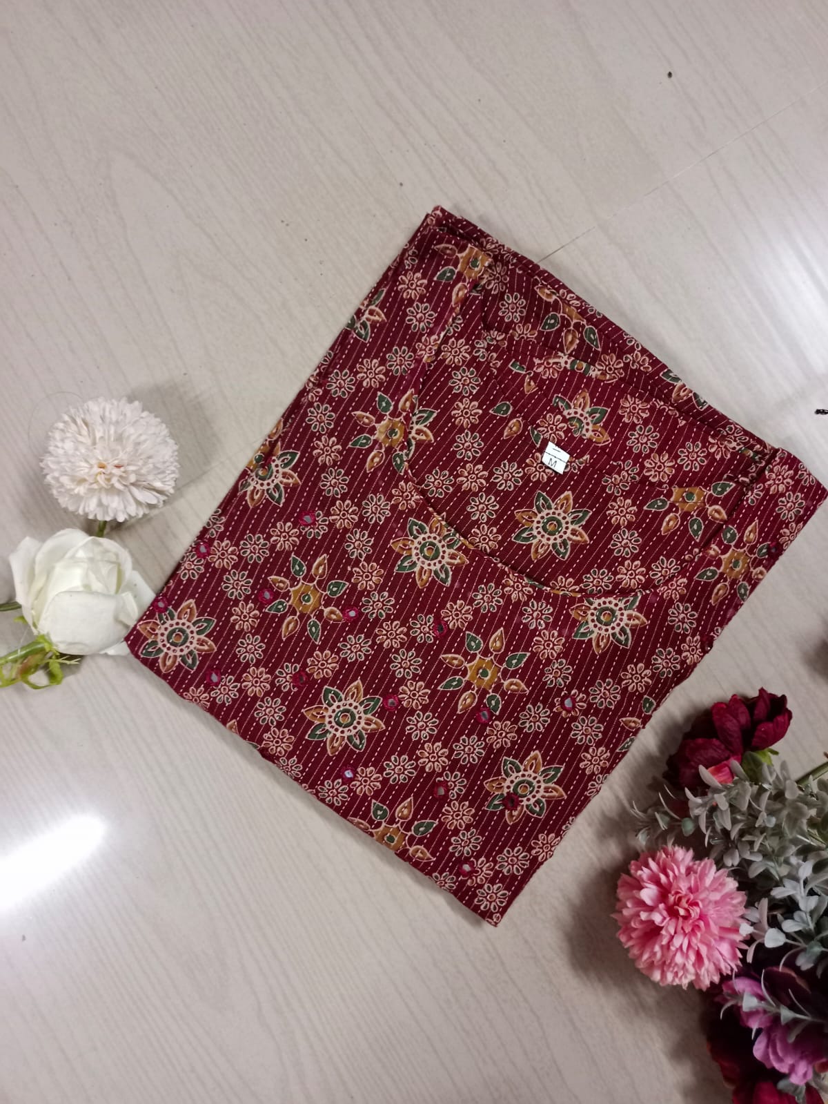 Cotton Mirror Work A Line Frock - CAF17